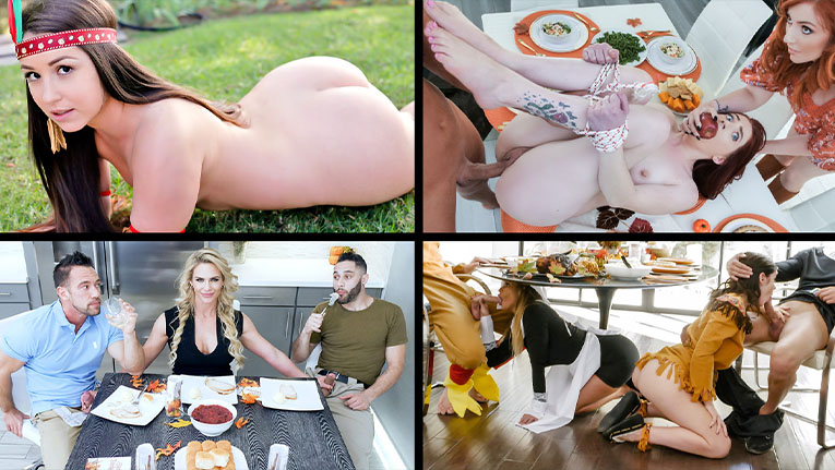 TeamSkeet Selects / Aria Carson, Brooklyn Chase / Thanksgiving Sluts Compilation / 14.11.2021